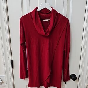 Double Zero Rich Red Cowl Neck Sweater